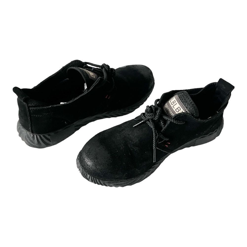 Jingpin LBLBX Men’s Black Leather Steel Toe Safety Work Shoes Size 9